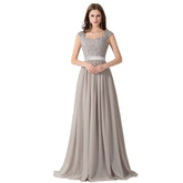 A-line V Neck Chiffon Bridesmaid Dress with Appliques